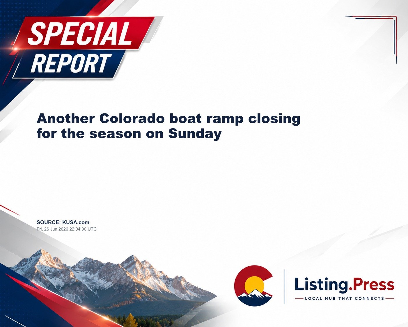Another Colorado boat ramp closing for the season on Sunday