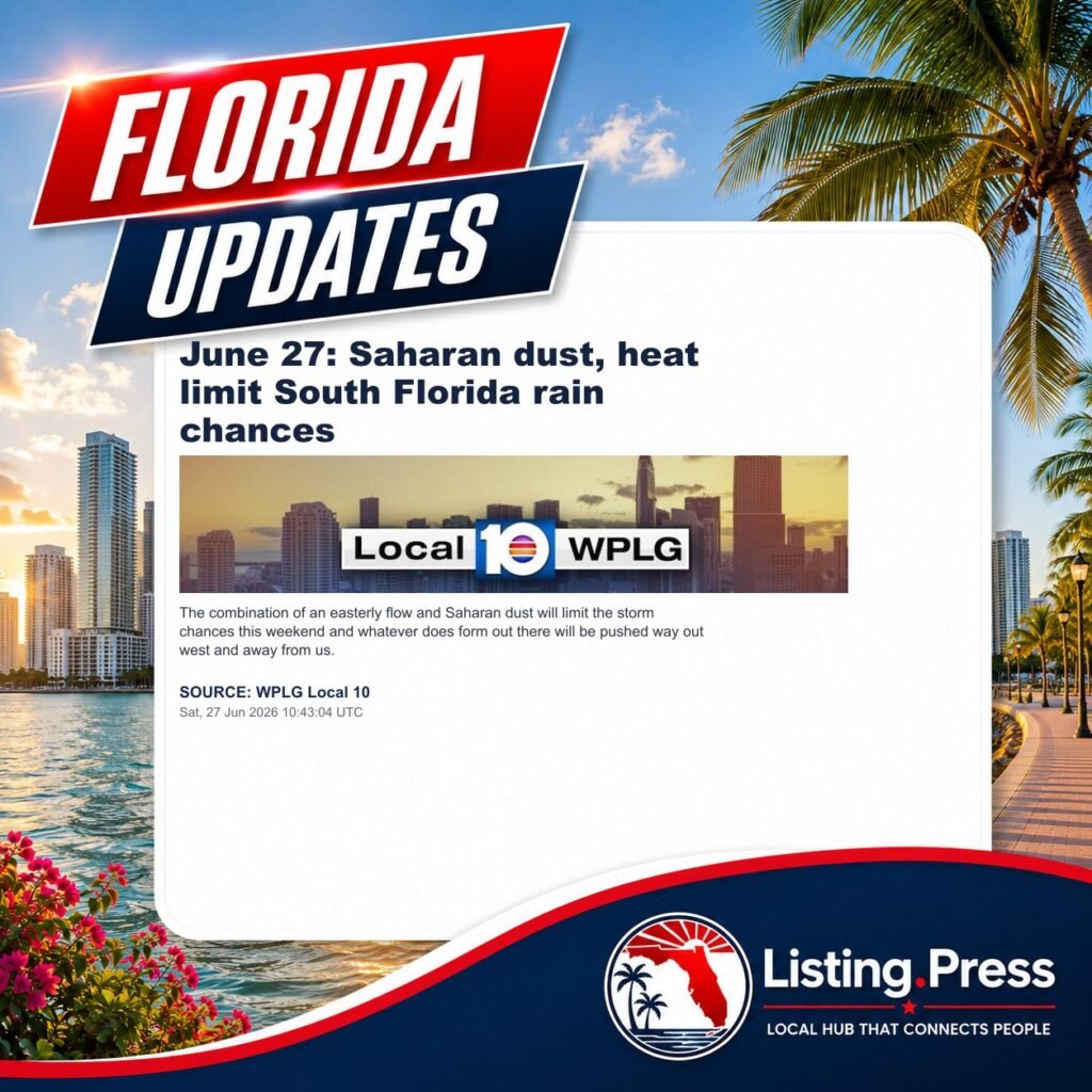June 27: Saharan dust, heat limit South Florida rain chances