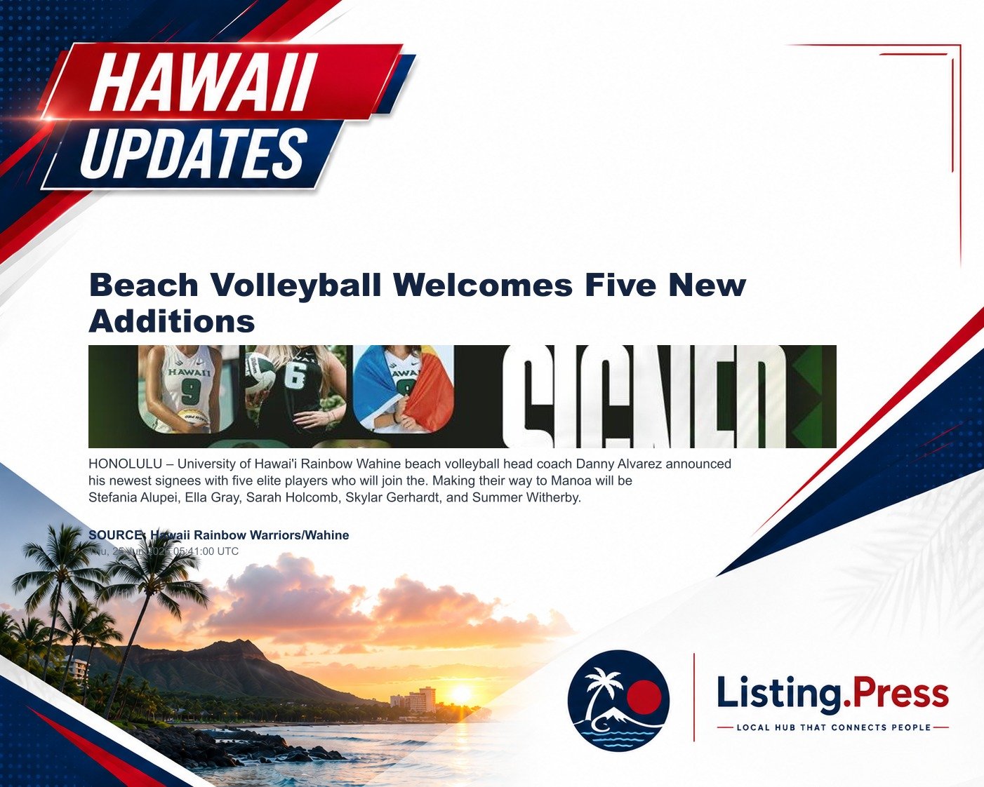 Beach Volleyball Welcomes Five New Additions