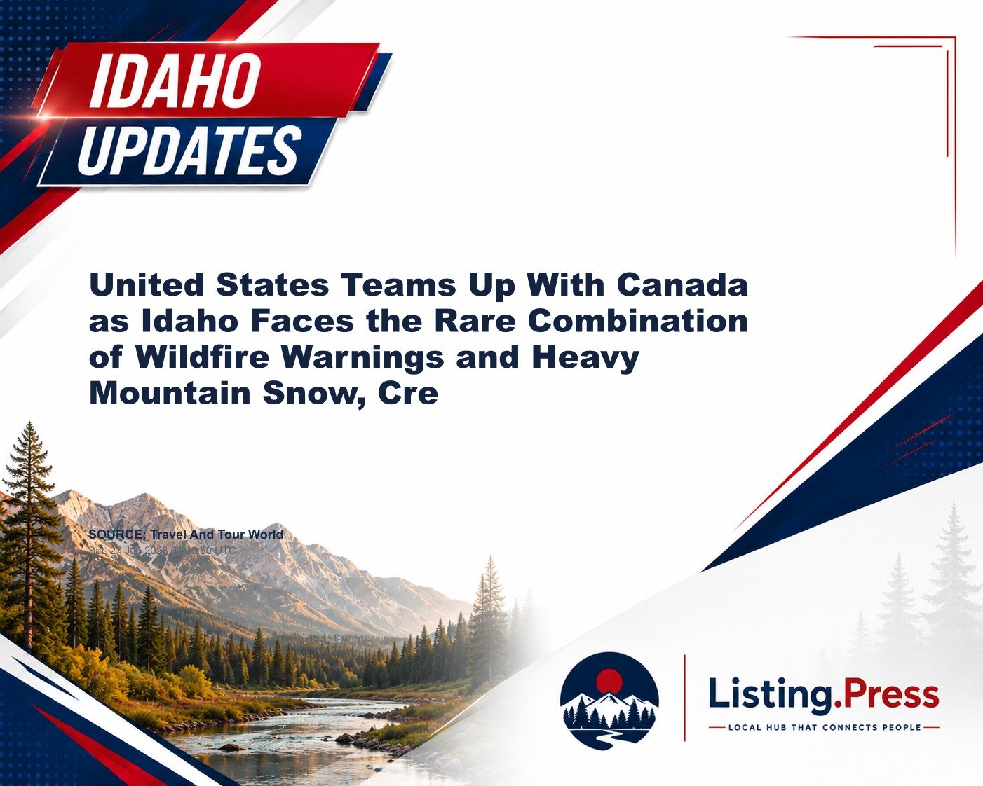 United States Teams Up With Canada as Idaho Faces the Rare Combination of Wildfire Warnings and Heavy Mountain Snow, Cre
