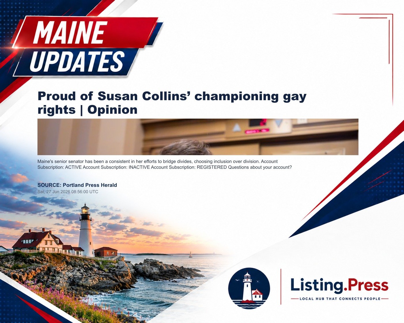 Proud of Susan Collins’ championing gay rights | Opinion