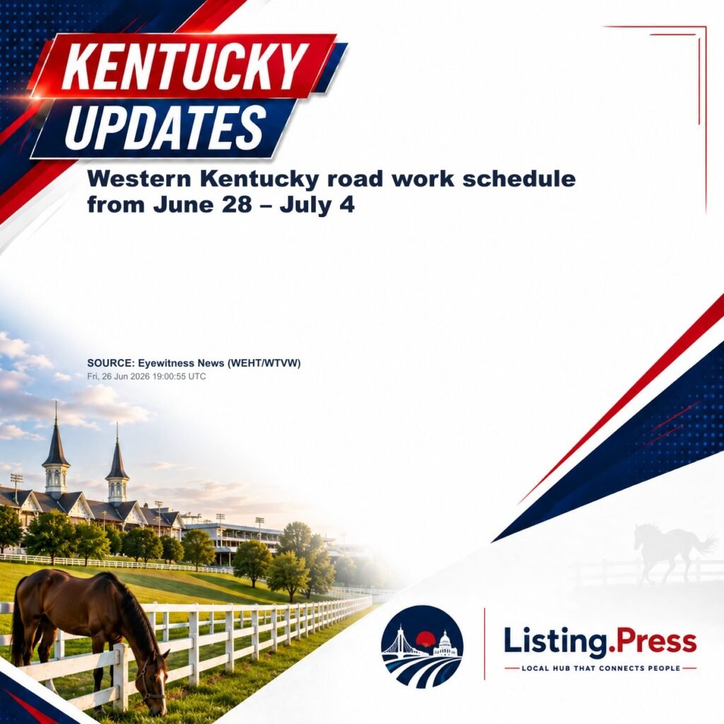 Western Kentucky road work schedule from June 28 – July 4