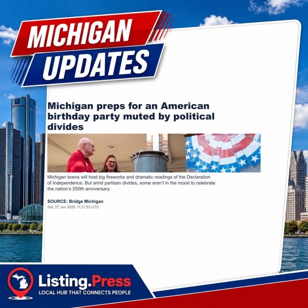 Michigan preps for an American birthday party muted by political divides