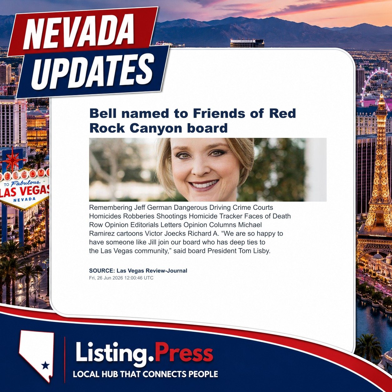 Bell named to Friends of Red Rock Canyon board