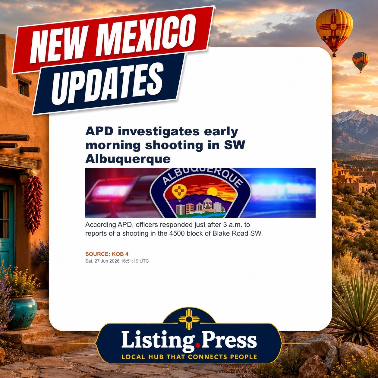 APD investigates early morning shooting in SW Albuquerque