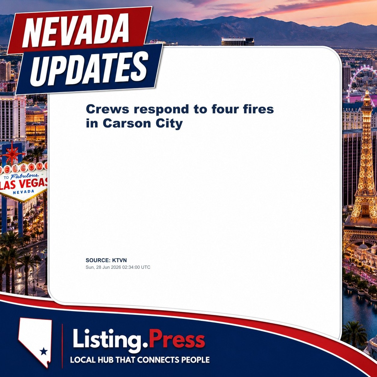 Crews respond to four fires in Carson City