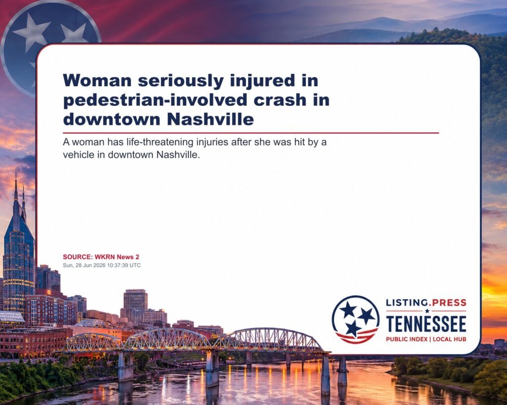 Woman seriously injured in pedestrian-involved crash in downtown Nashville