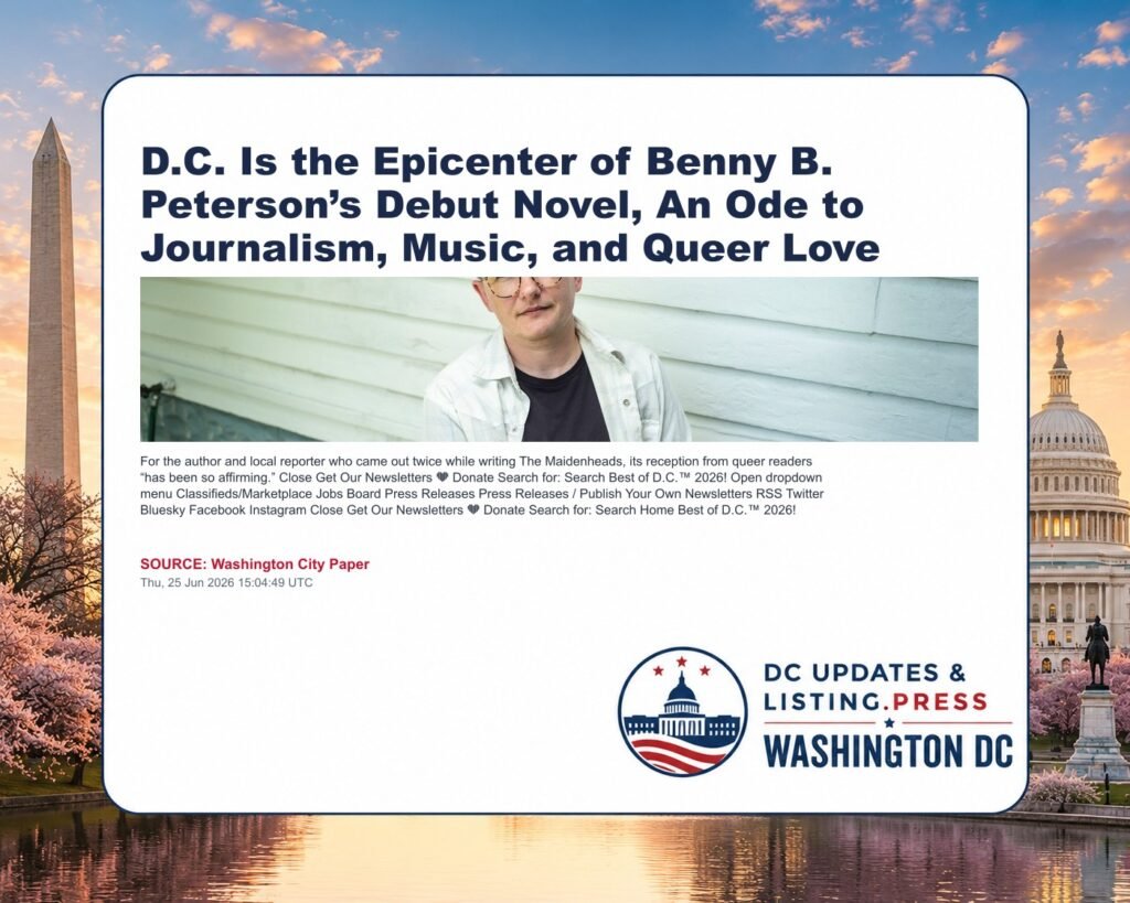 D.C. Is the Epicenter of Benny B. Peterson’s Debut Novel, An Ode to Journalism, Music, and Queer Love