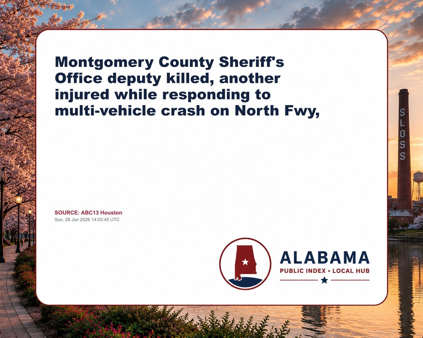 Montgomery County Sheriff's Office deputy killed, another injured while responding to multi-vehicle crash on North Fwy,