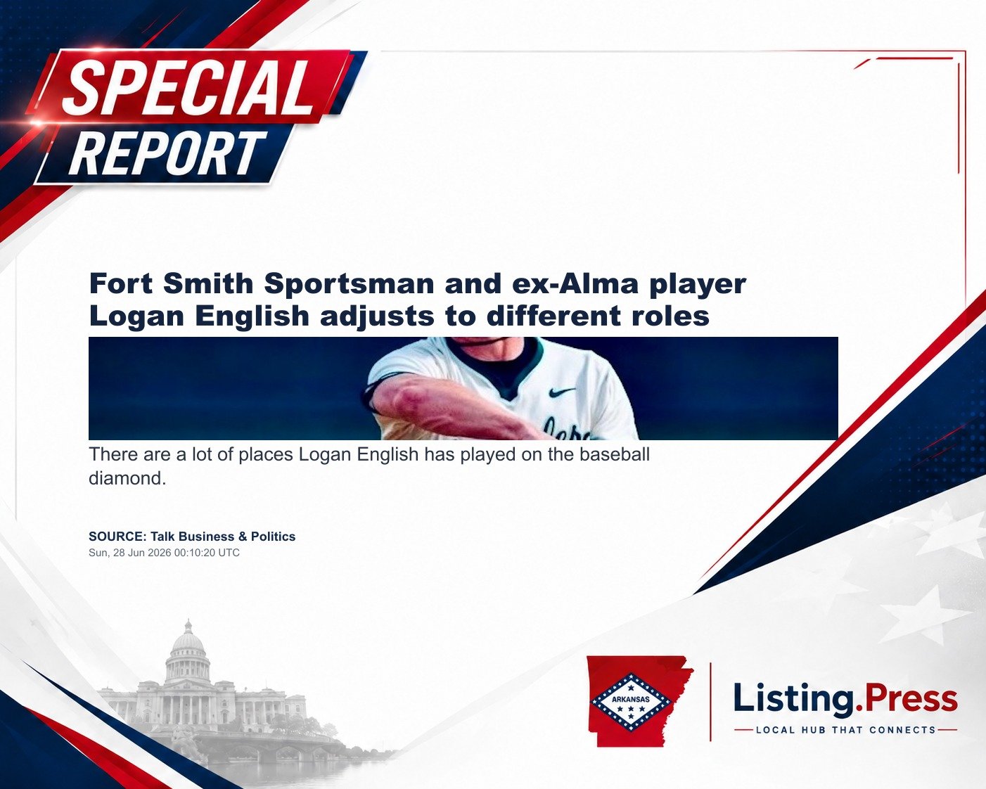 Fort Smith Sportsman and ex-Alma player Logan English adjusts to different roles
