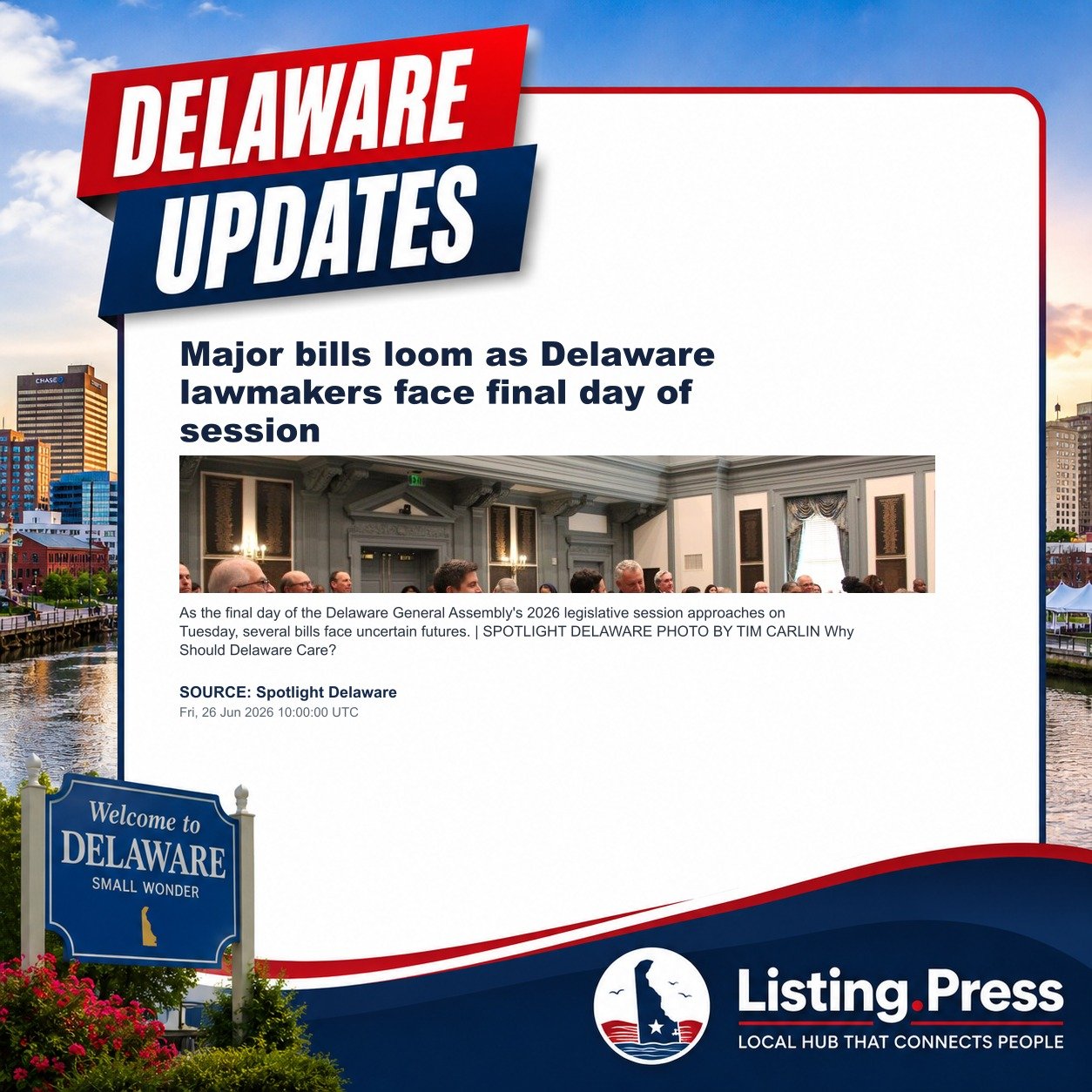 Major bills loom as Delaware lawmakers face final day of session
