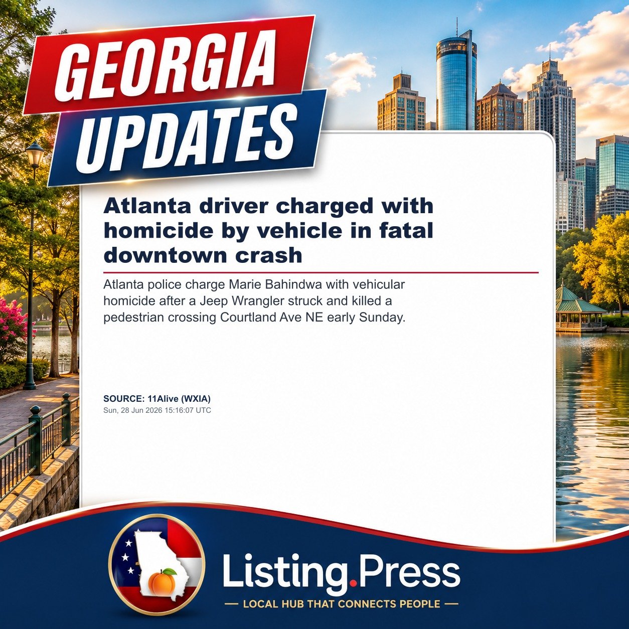 Atlanta driver charged with homicide by vehicle in fatal downtown crash