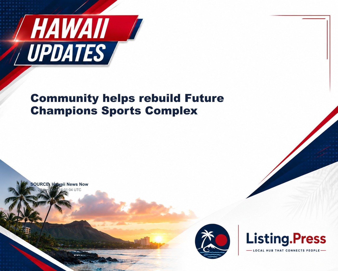 Community helps rebuild Future Champions Sports Complex