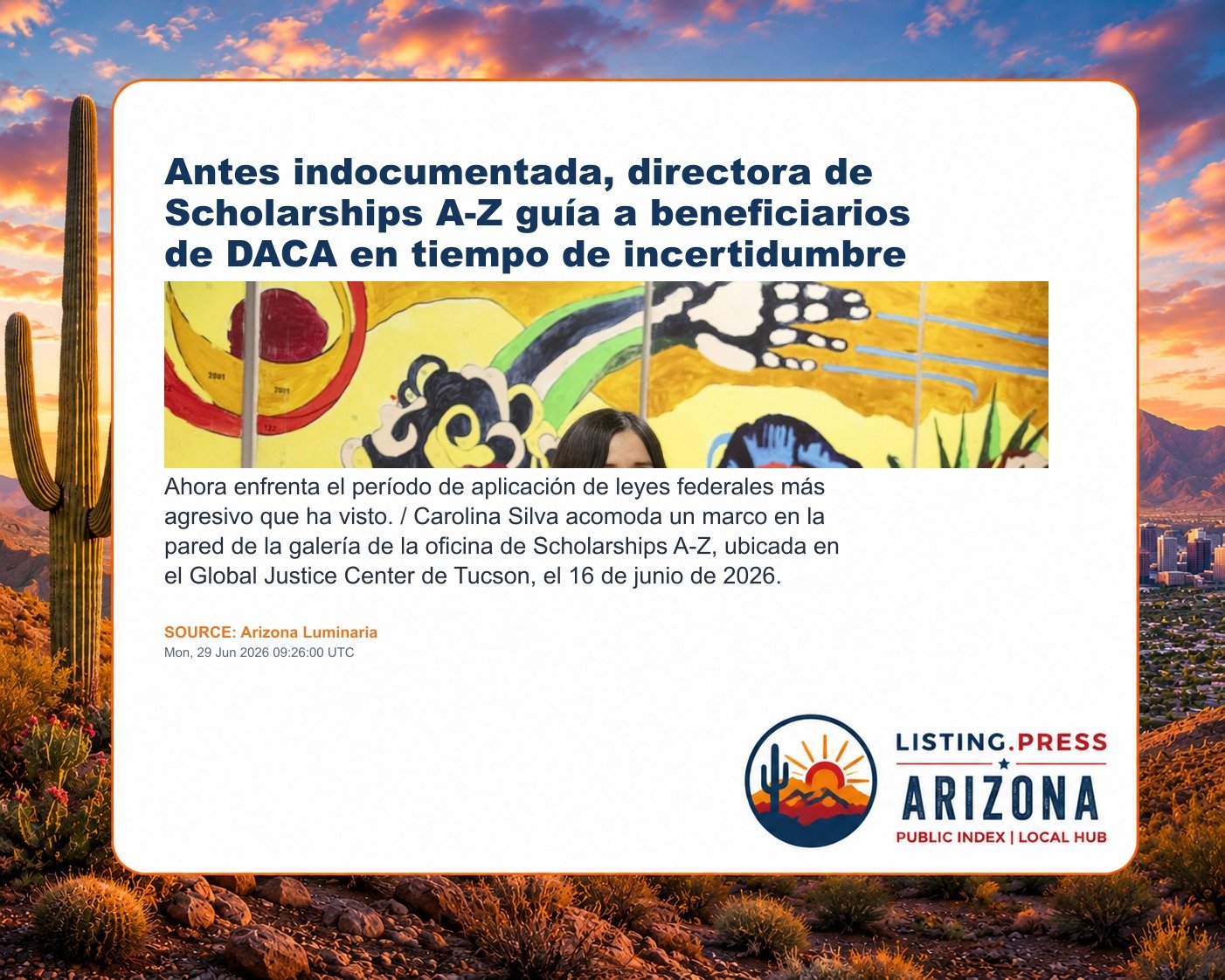 Antes indocumentada, directora de Scholarships A-Z guía a beneficiarios de DACA en tiempo de incertidumbre