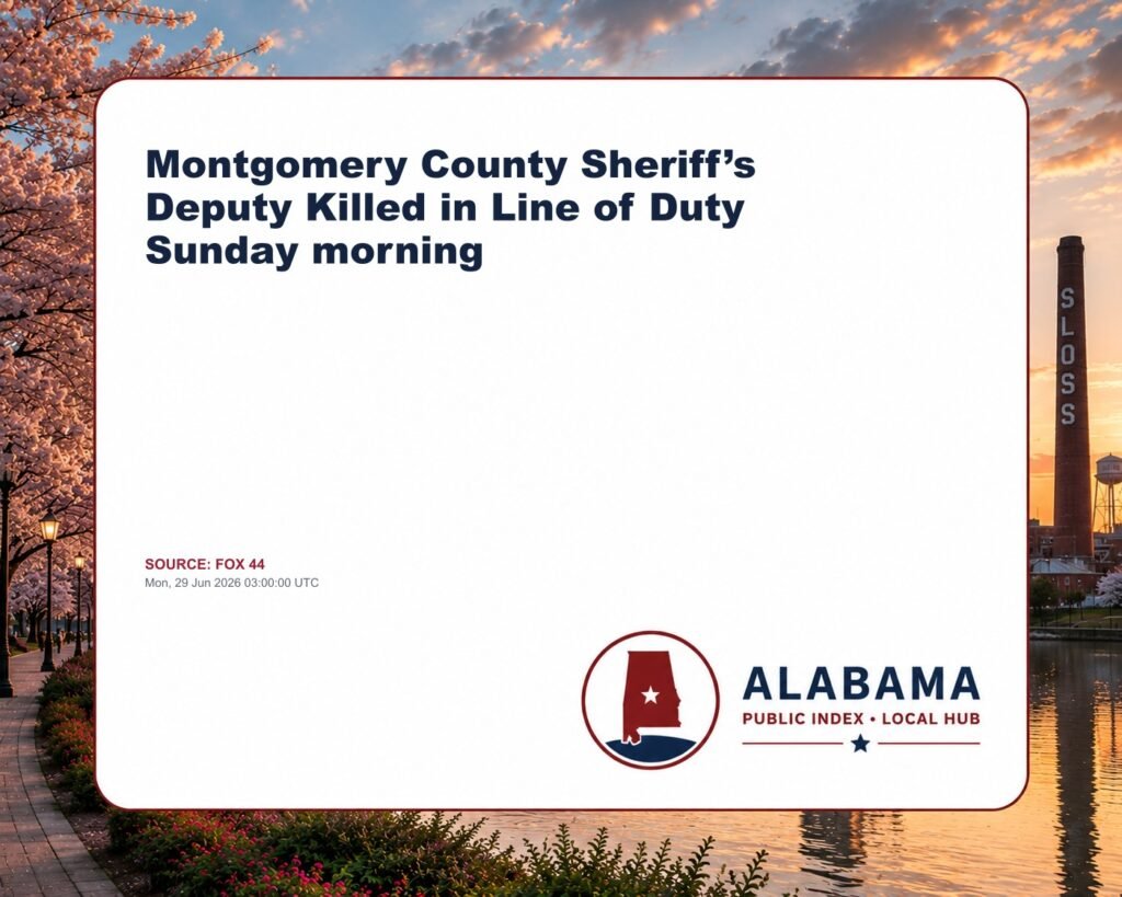Montgomery County Sheriff’s Deputy Killed in Line of Duty Sunday morning