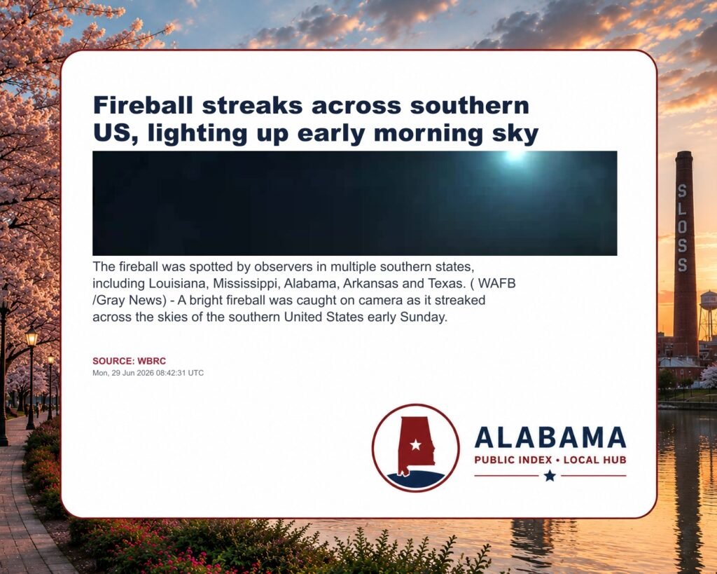 Fireball streaks across southern US, lighting up early morning sky