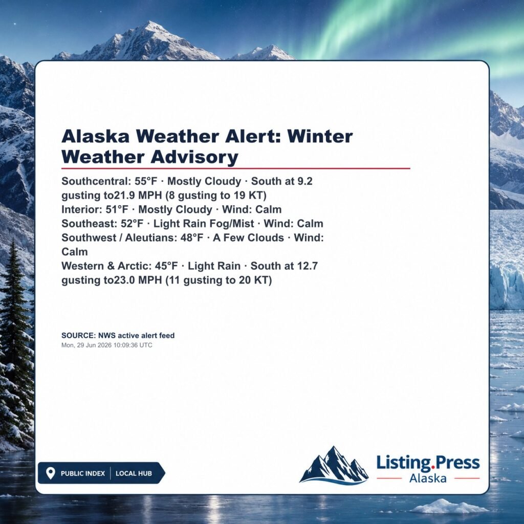 Alaska Weather Alert: Winter Weather Advisory