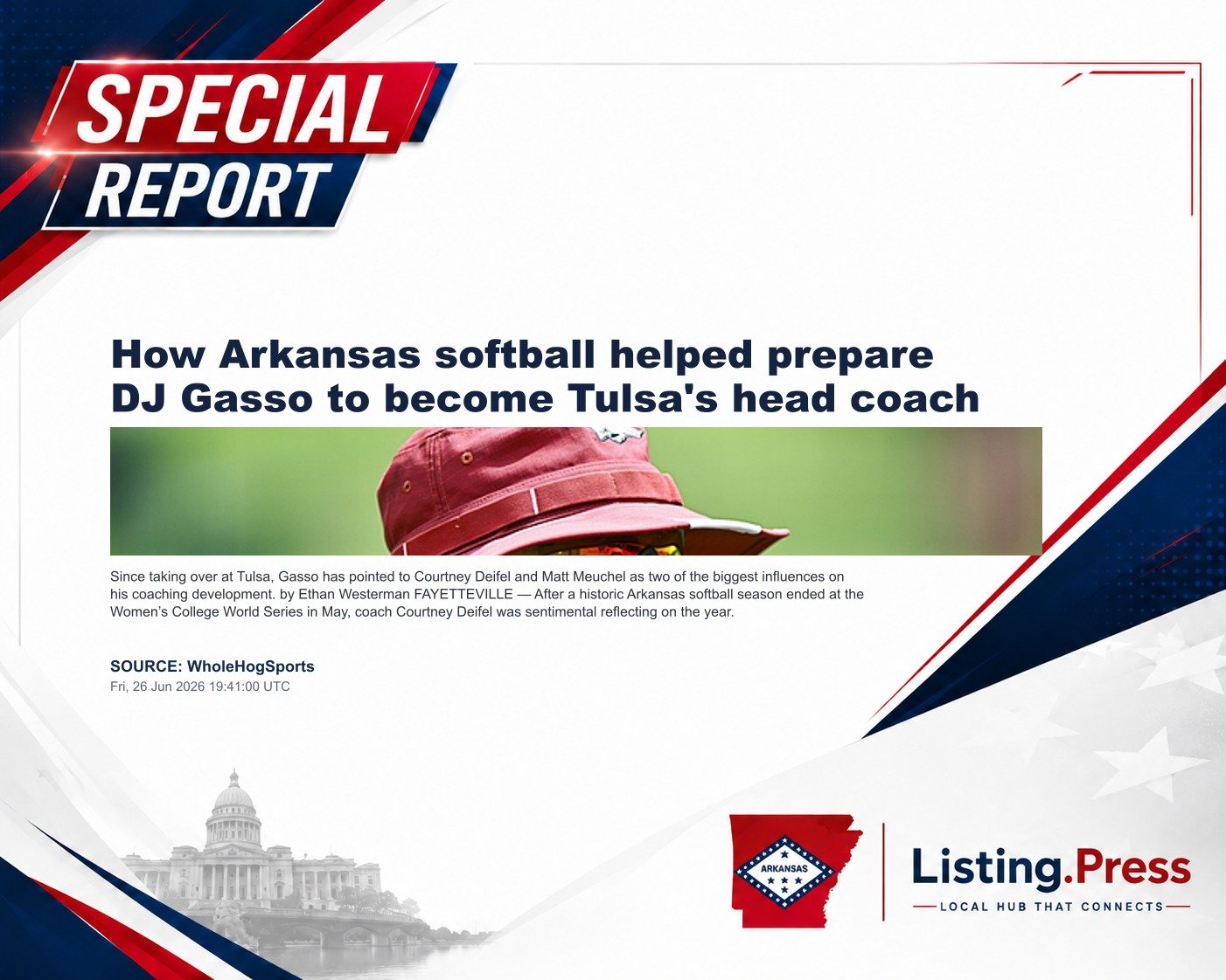 How Arkansas softball helped prepare DJ Gasso to become Tulsa's head coach