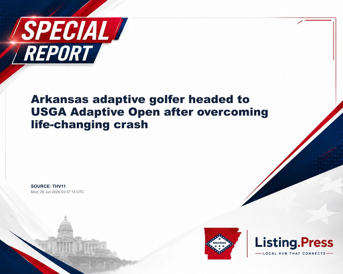 Arkansas adaptive golfer headed to USGA Adaptive Open after overcoming life-changing crash
