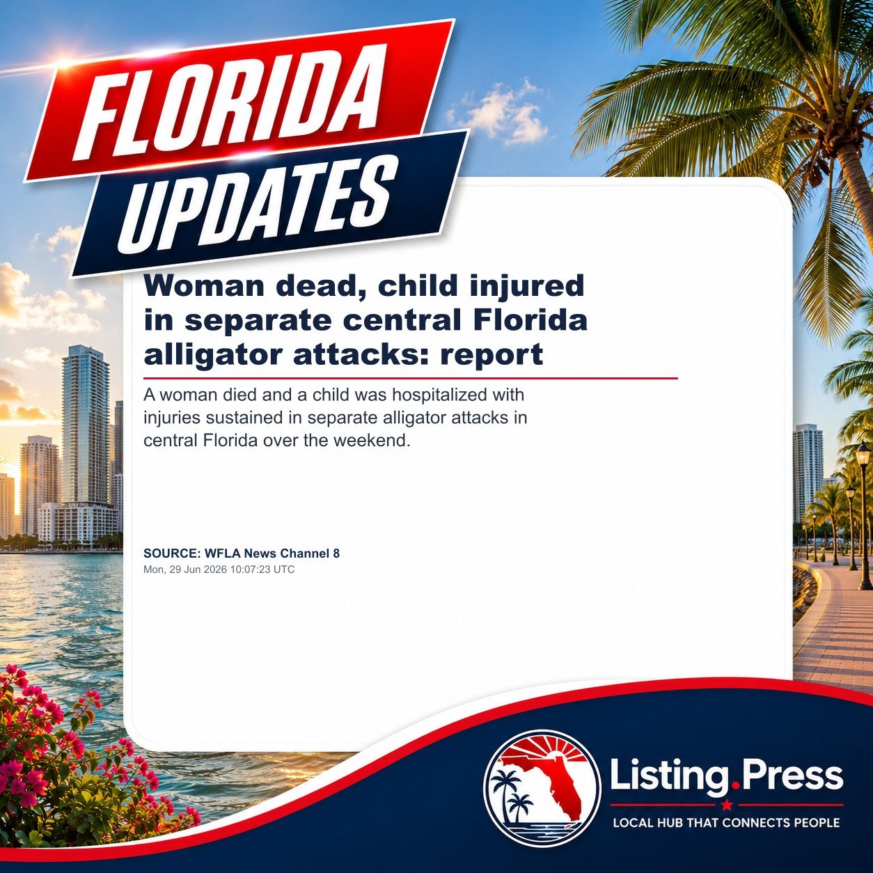 Woman dead, child injured in separate central Florida alligator attacks: report