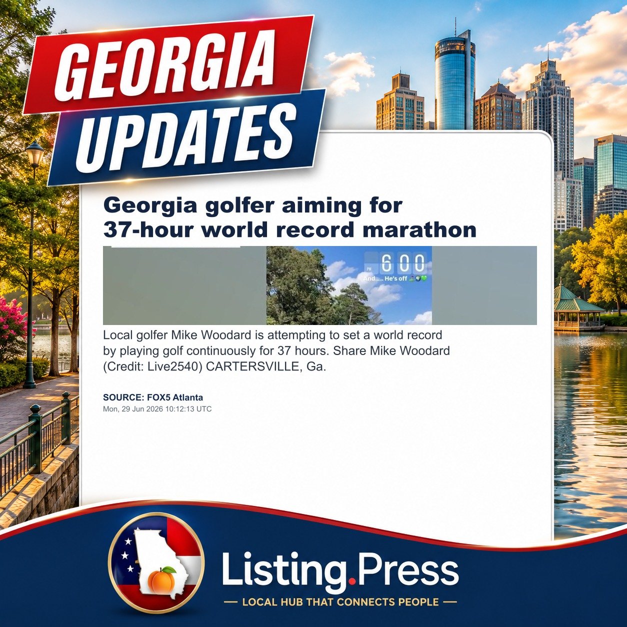 Georgia golfer aiming for 37-hour world record marathon