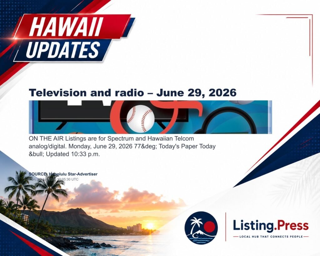 Television and radio – June 29, 2026
