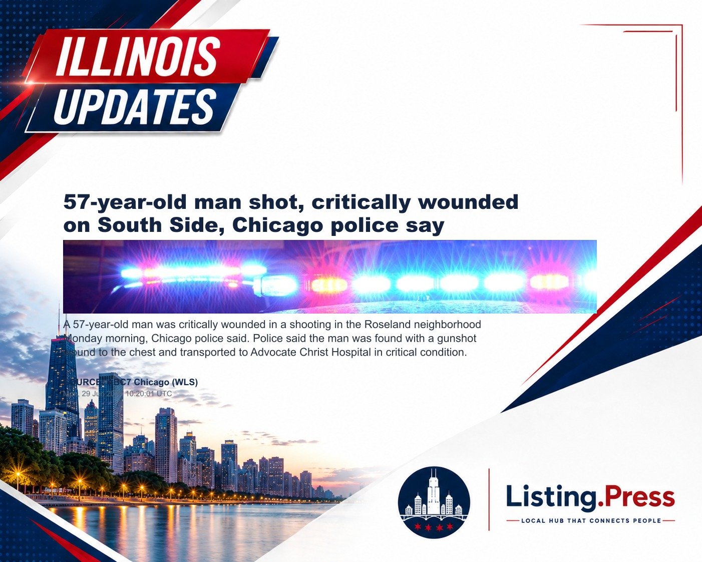57-year-old man shot, critically wounded on South Side, Chicago police say