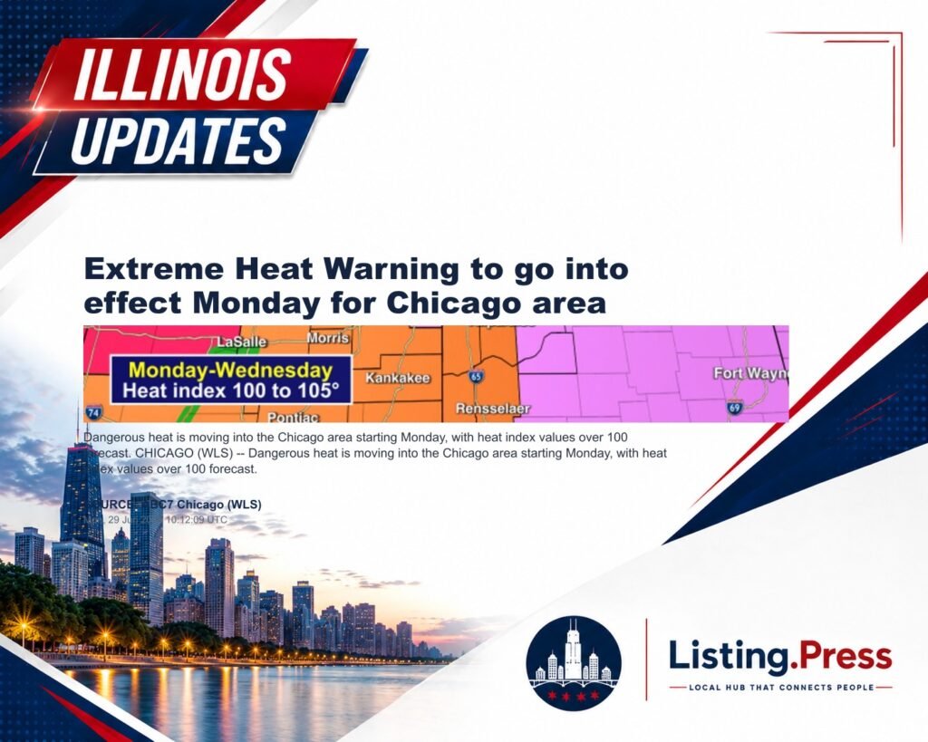 Extreme Heat Warning to go into effect Monday for Chicago area