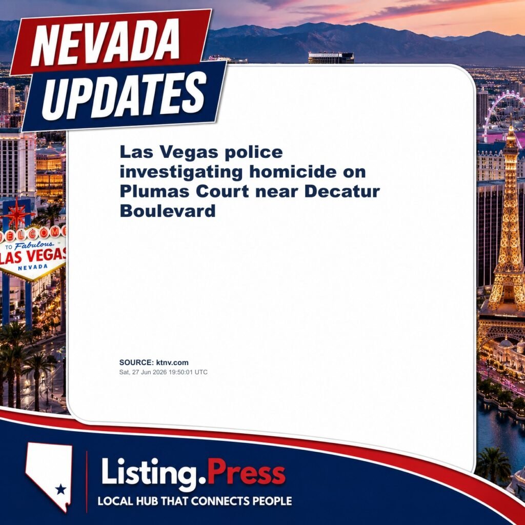 Las Vegas police investigating homicide on Plumas Court near Decatur Boulevard