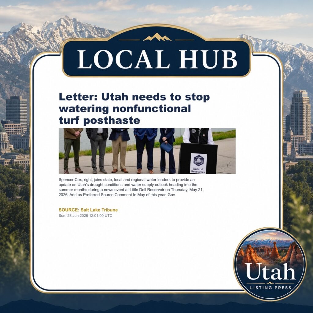 Letter: Utah needs to stop watering nonfunctional turf posthaste