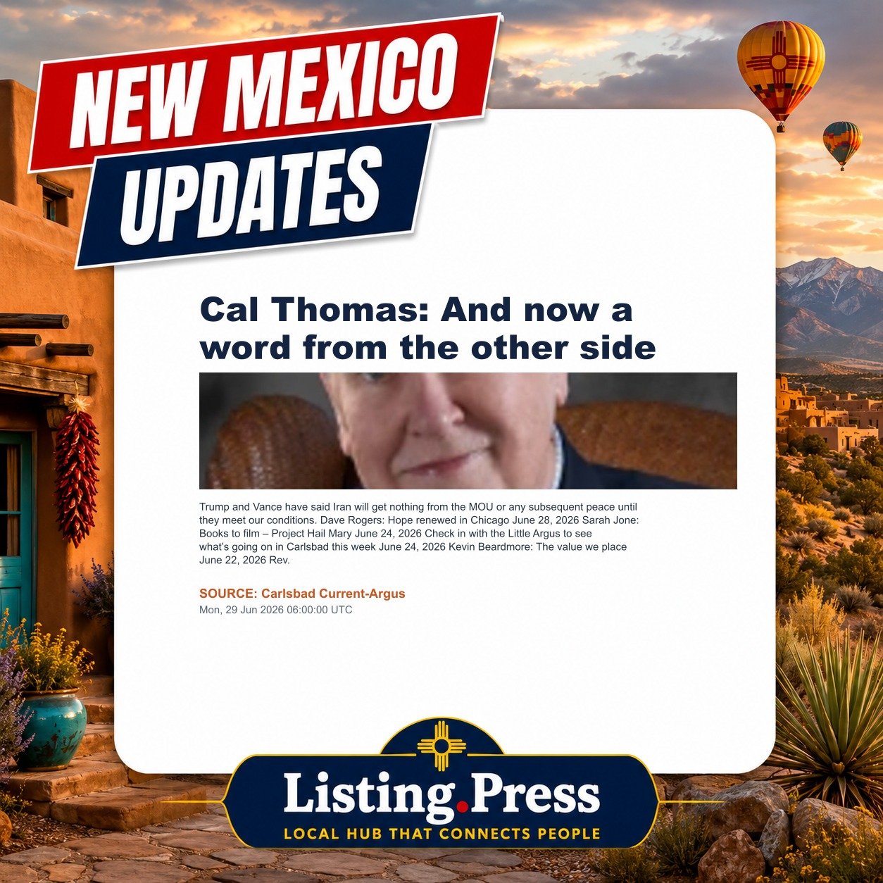 Cal Thomas: And now a word from the other side