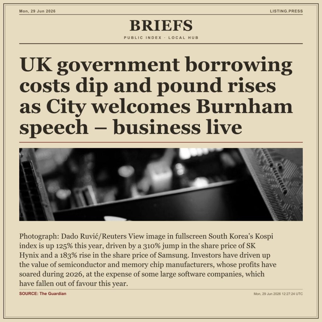UK government borrowing costs dip and pound rises as City welcomes Burnham speech – business live