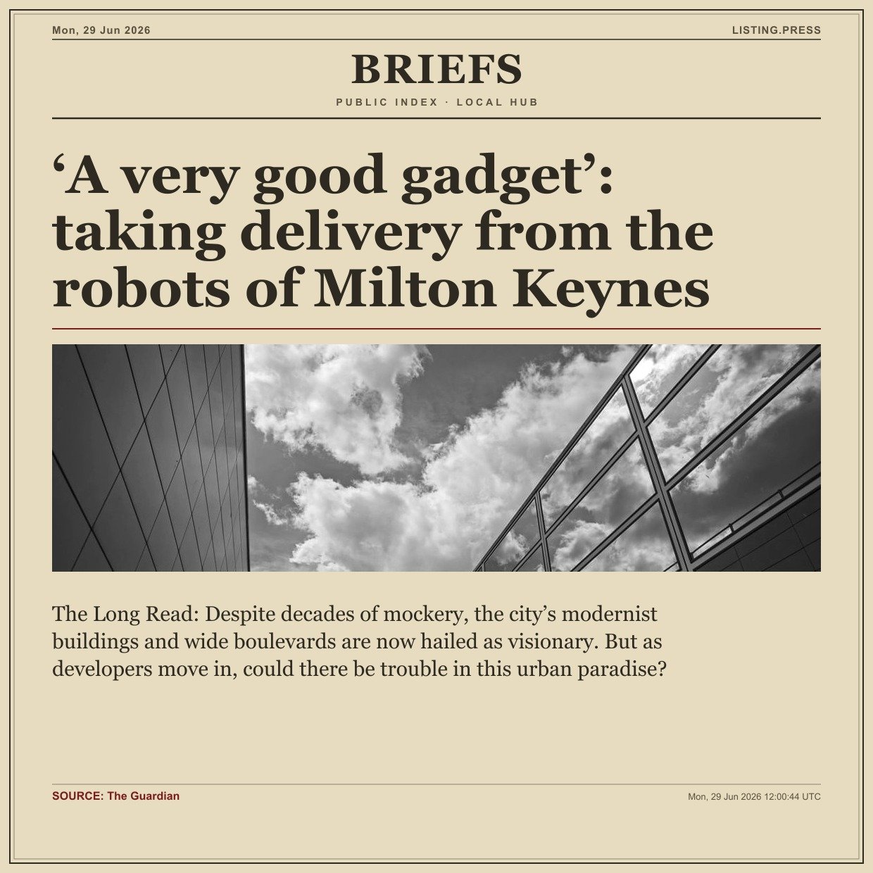 ‘A very good gadget’: taking delivery from the robots of Milton Keynes