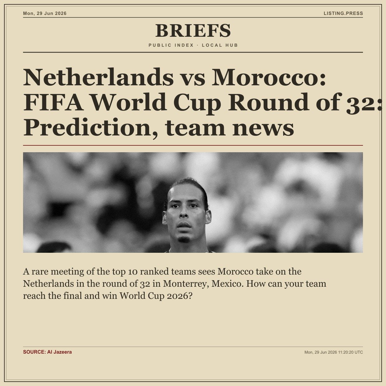 Netherlands vs Morocco: FIFA World Cup Round of 32: Prediction, team news