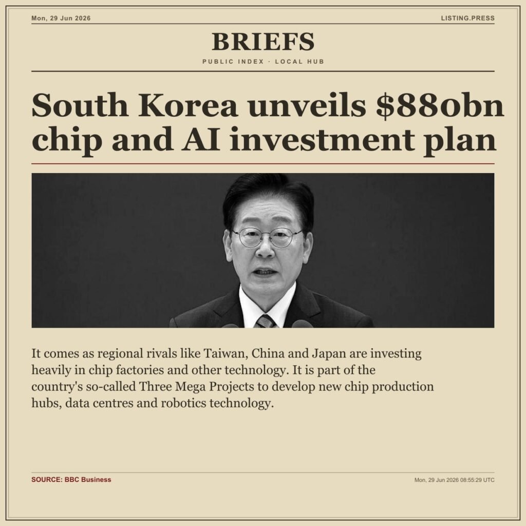 South Korea unveils $880bn chip and AI investment plan