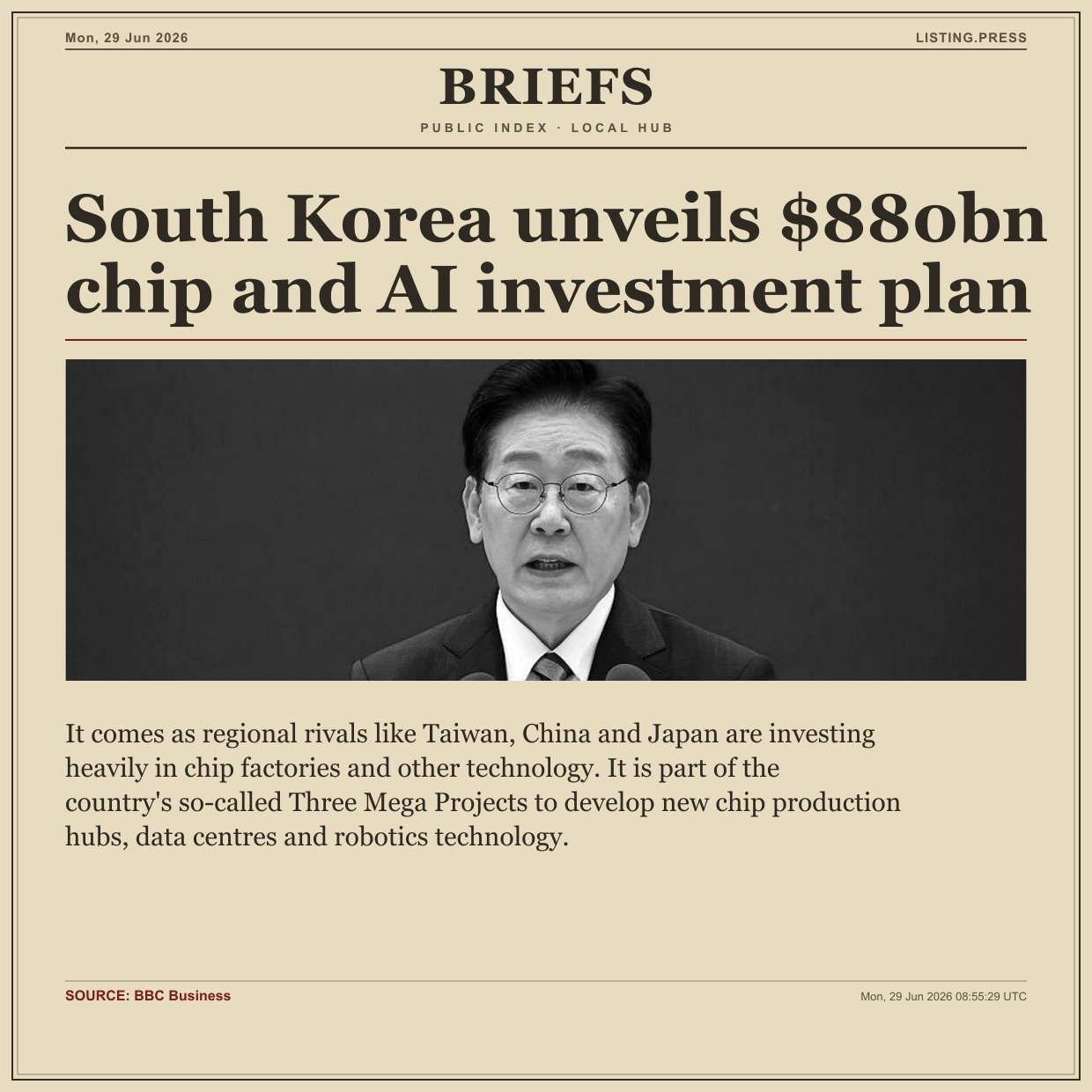 South Korea unveils $880bn chip and AI investment plan