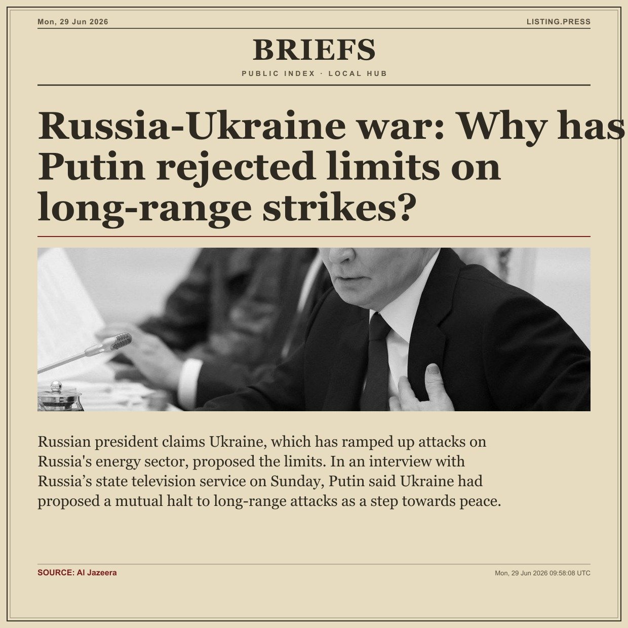 Russia-Ukraine war: Why has Putin rejected limits on long-range strikes?