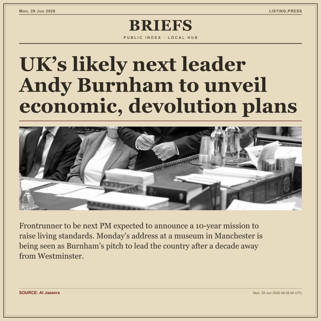 UK’s likely next leader Andy Burnham to unveil economic, devolution plans