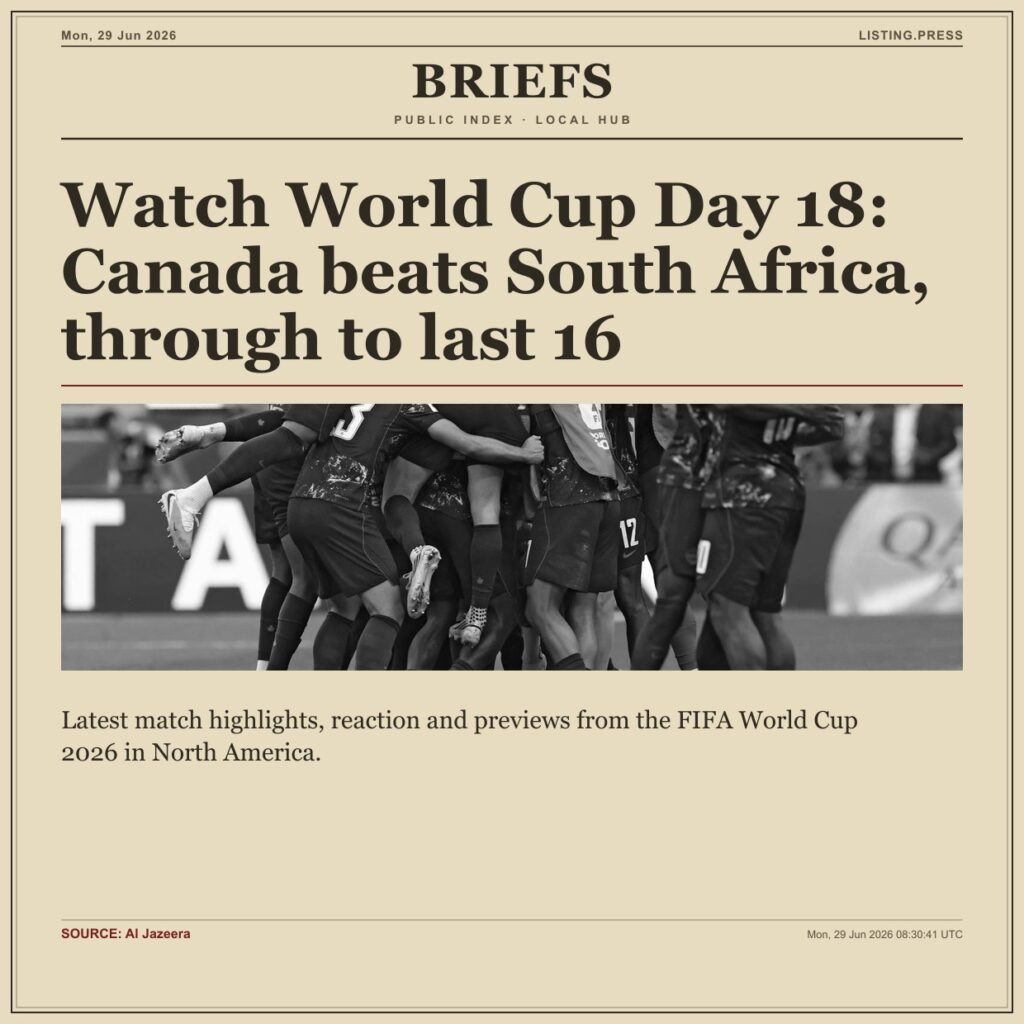 Watch World Cup Day 18: Canada beats South Africa, through to last 16