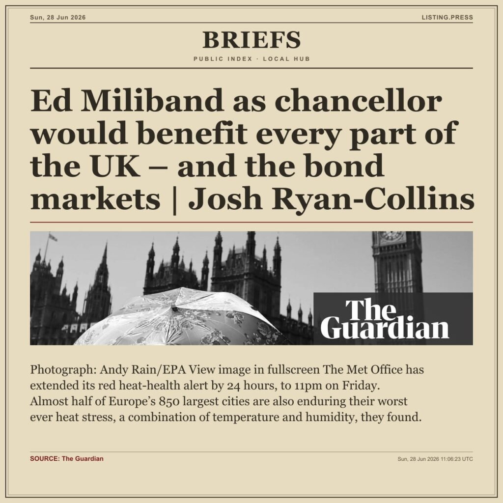 Ed Miliband as chancellor would benefit every part of the UK – and the bond markets | Josh Ryan-Collins
