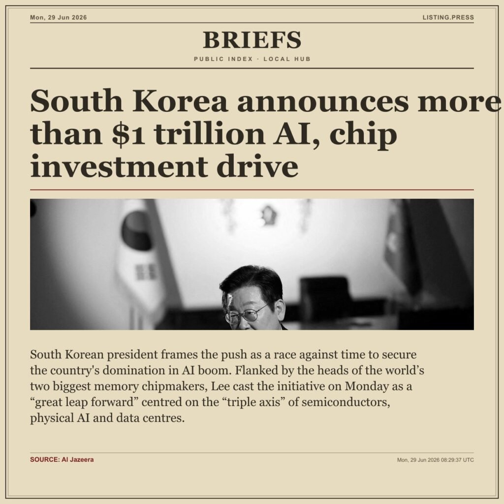 South Korea announces more than $1 trillion AI, chip investment drive