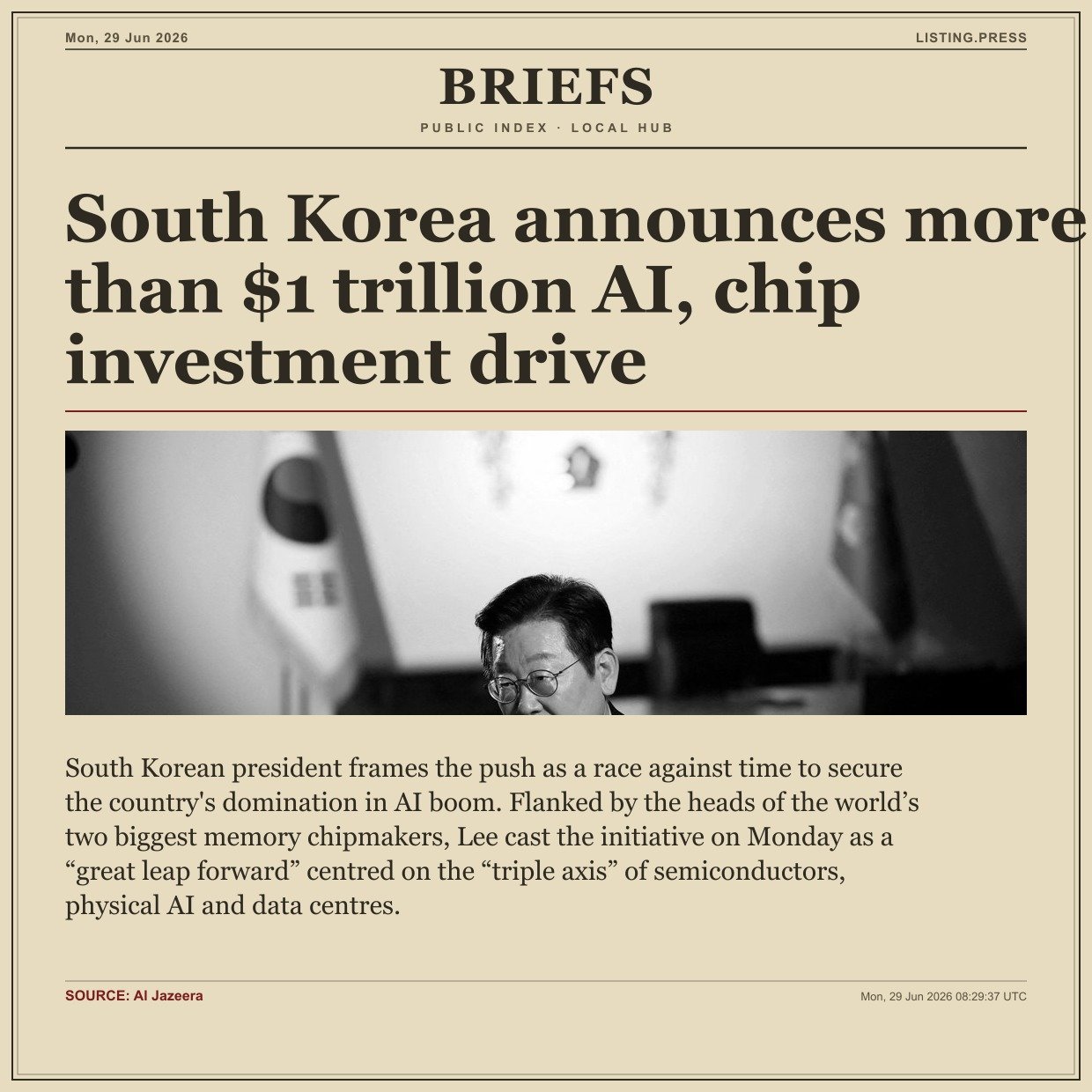 South Korea announces more than $1 trillion AI, chip investment drive