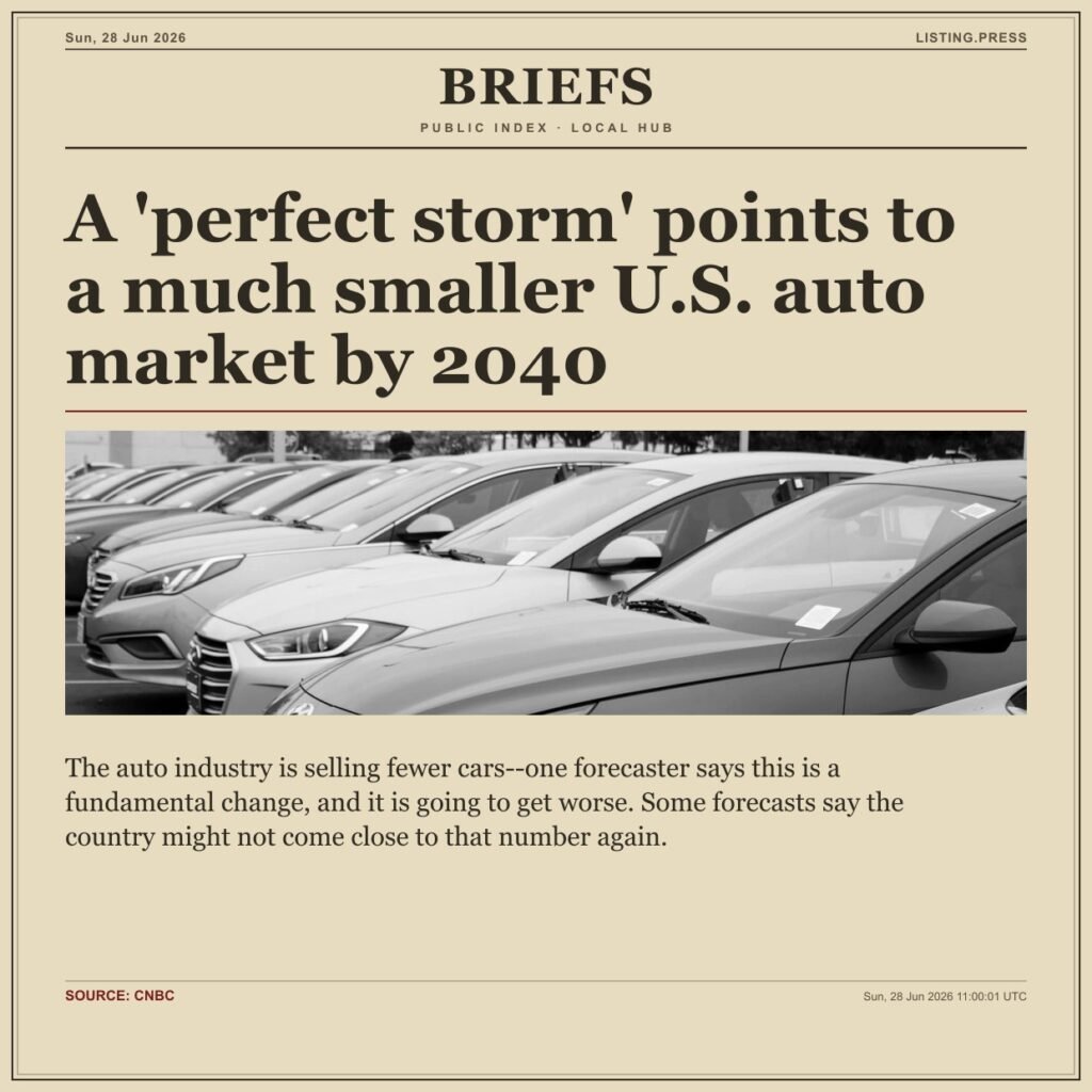 A ‘perfect storm’ points to a much smaller U.S. auto market by 2040