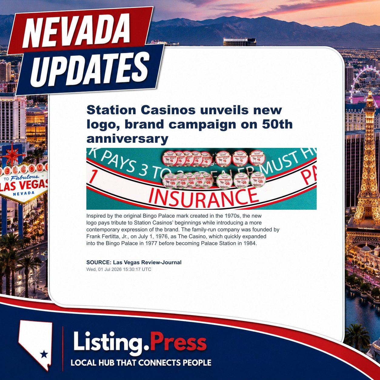 Station Casinos unveils new logo, brand campaign on 50th anniversary