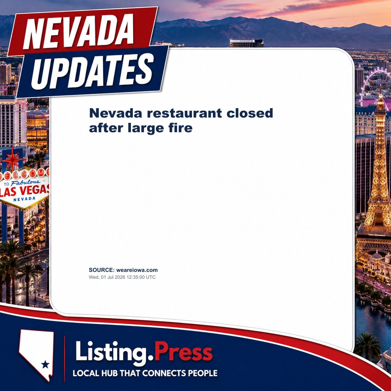 Nevada restaurant closed after large fire