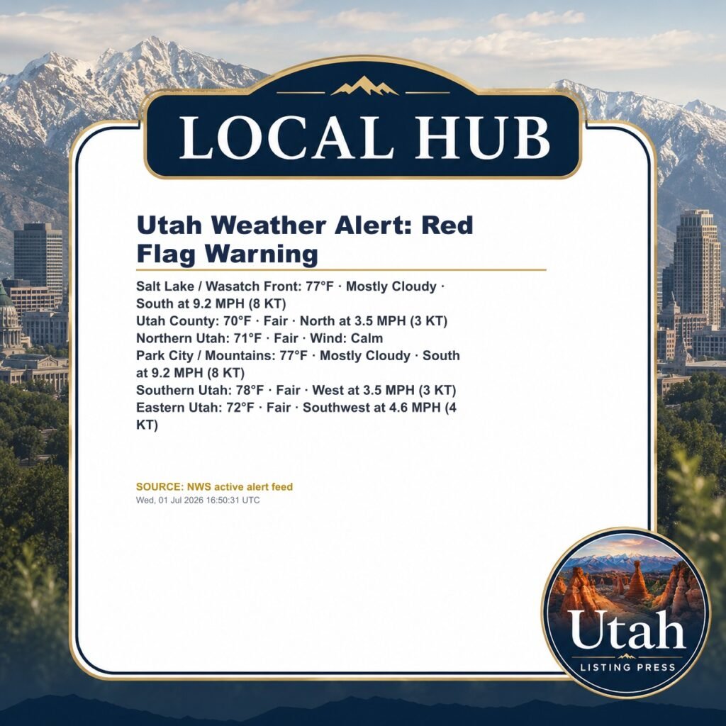 Utah Weather Alert: Red Flag Warning