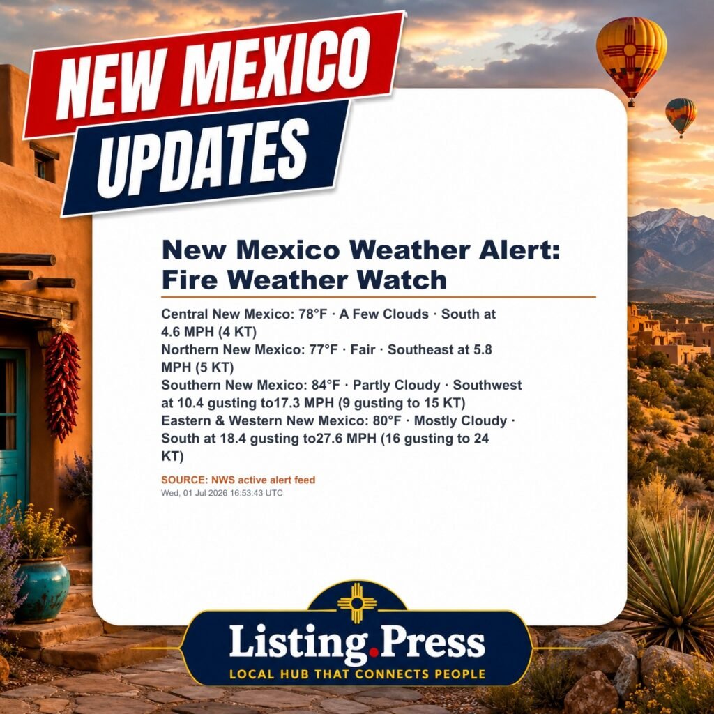 New Mexico Weather Alert: Fire Weather Watch