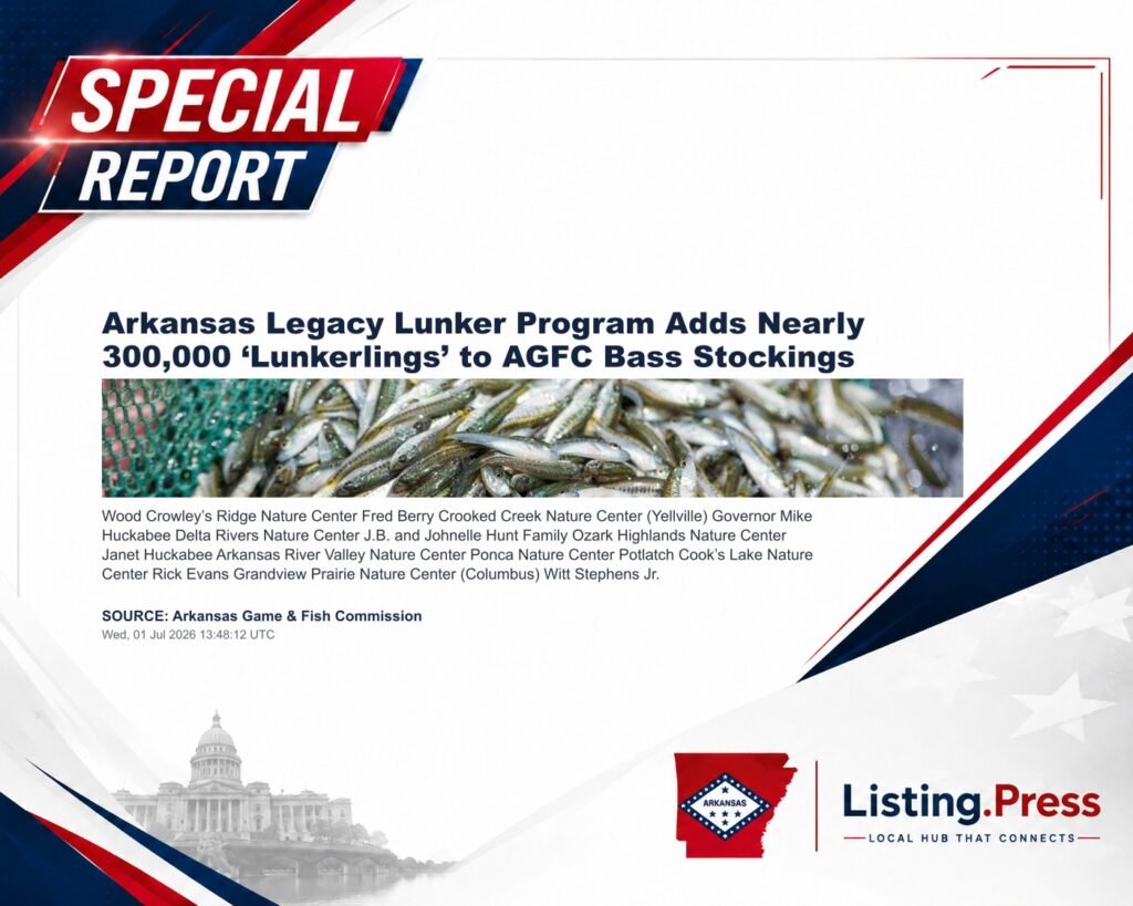 Arkansas Legacy Lunker Program Adds Nearly 300,000 ‘Lunkerlings’ to AGFC Bass Stockings