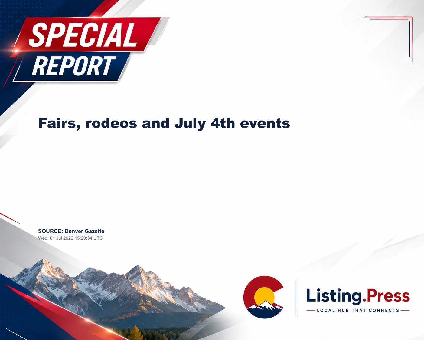 Fairs, rodeos and July 4th events