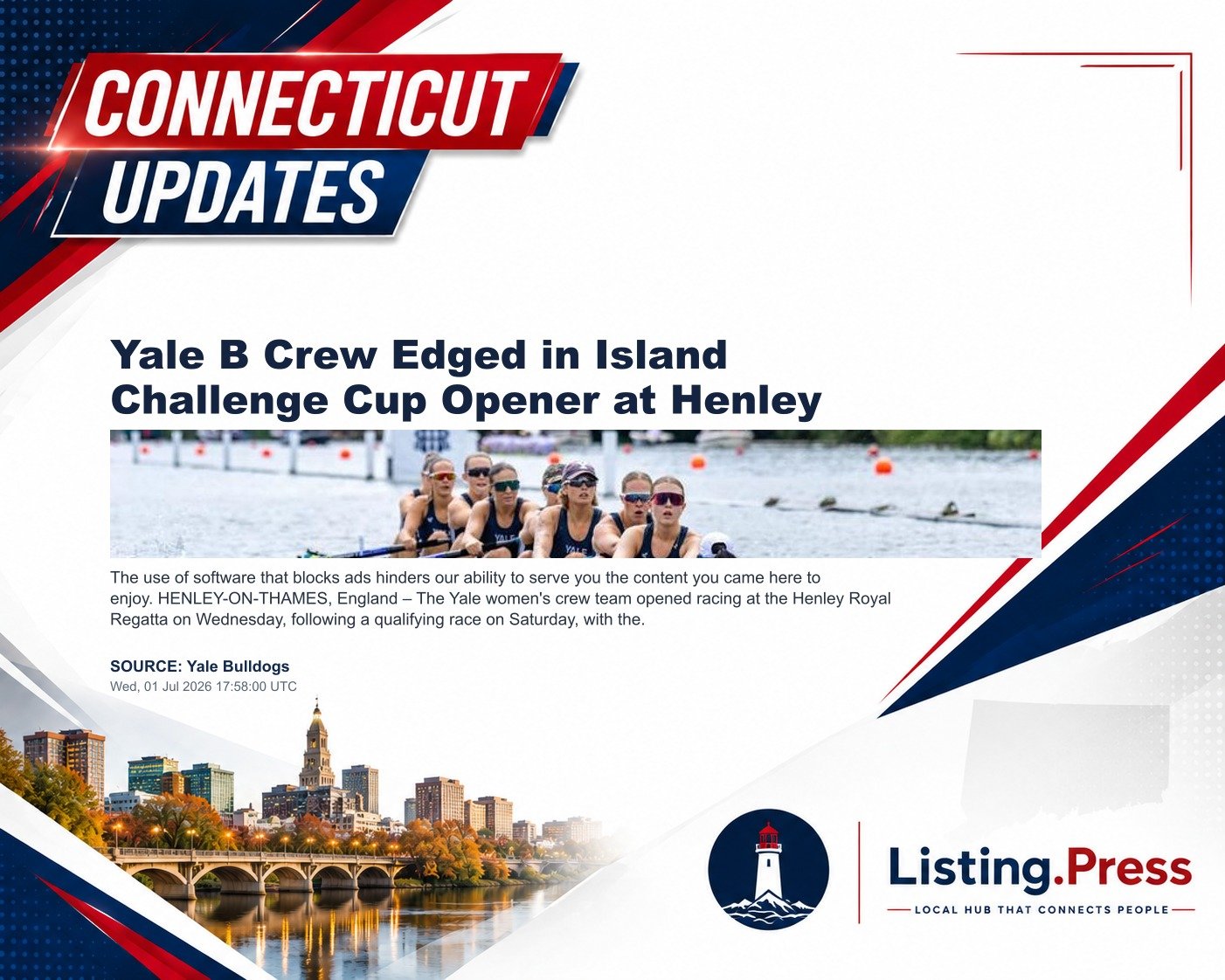 Yale B Crew Edged in Island Challenge Cup Opener at Henley